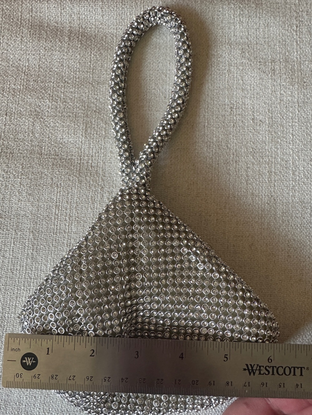 Silver Crystal Mesh Evening Bag - Picture 5 of 8